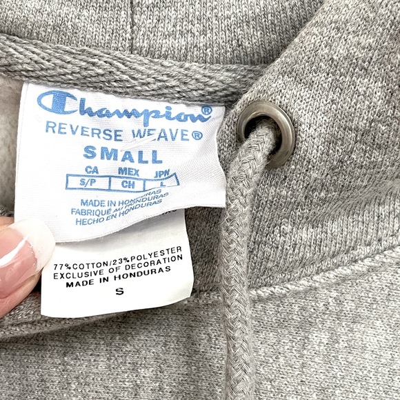 Champion Grey Embroidered Logo Hoodie - Picture 3 of 3